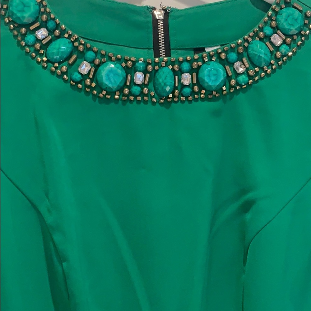 Emerald green cocktail dress - Picture 2 of 4